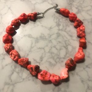 Chunky Orange Turquoise necklace